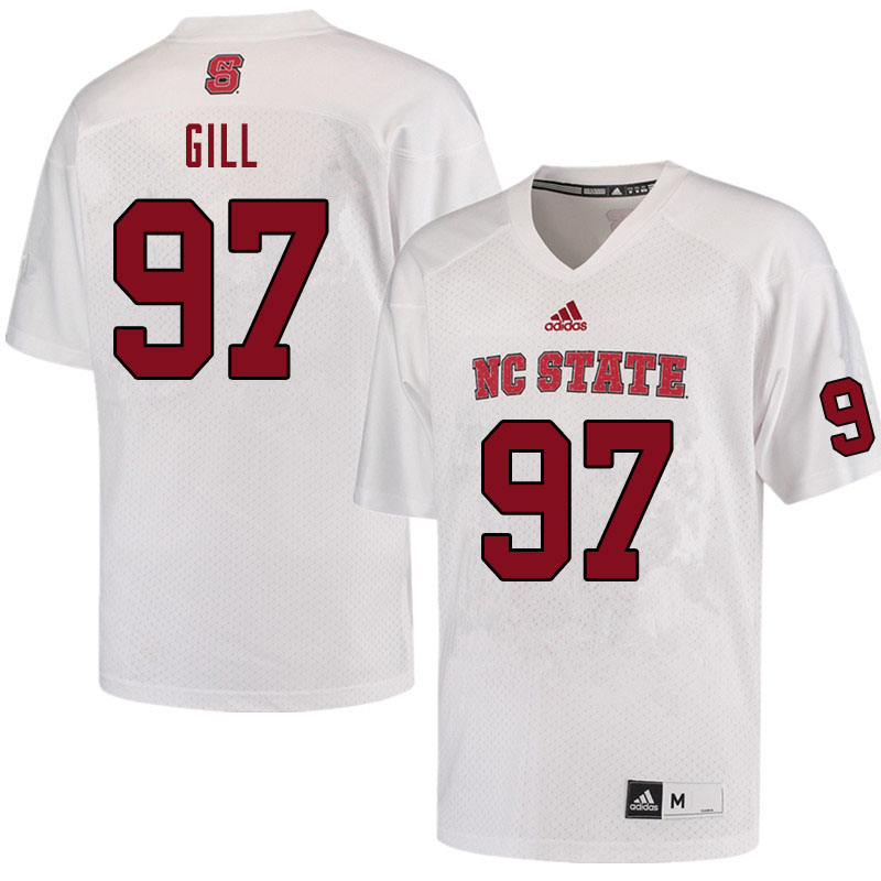 Men #97 Trenton Gill NC State Wolfpack College Football Jerseys Sale-White